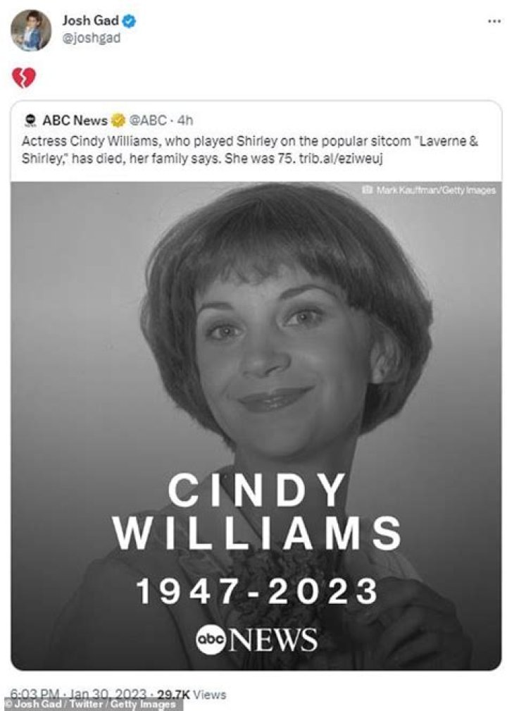 Cindy Williams cause of death, net worth, husband, children, parents